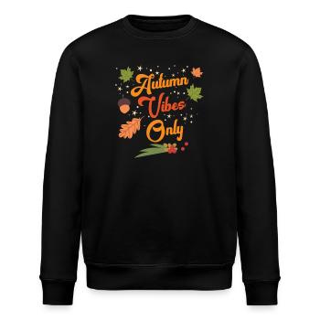 Autumn-Vibes-Only-Cozy-Fall-Leaves-Seasonal-Out - Stanley/Stella Unisex Bio-Sweatshirt ROLLER - Schwarz - Vorne - Nik (191cm)
