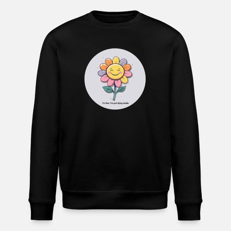 Fröhliche Blume  - Stanley/Stella Unisex Bio-Sweatshirt ROLLER - Schwarz