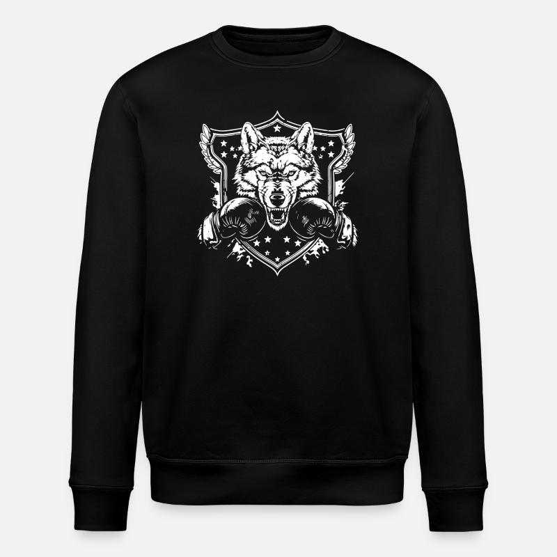 Wolf Boxer - Stanley/Stella ROLLER Unisex Organic Sweatshirt - black