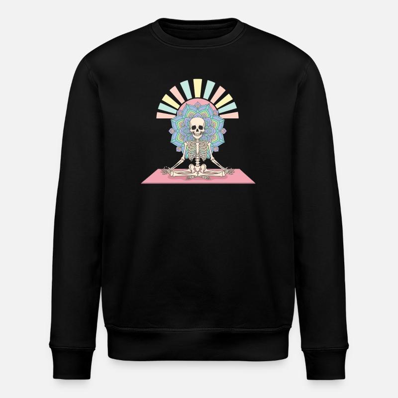 Skeleton yoga mandala illustration - Stanley/Stella ROLLER Unisex Organic Sweatshirt - black