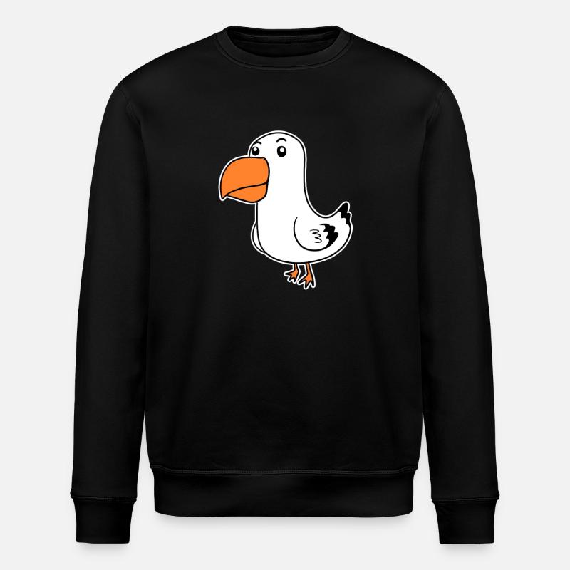 Dessin animé mignon de mouette - Sweat bio ROLLER Stanley/Stella Unisexe - noir