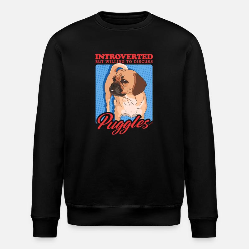 Puggle Hunde Hundebesitzer Geschenk - Stanley/Stella Unisex Bio-Sweatshirt ROLLER - Schwarz