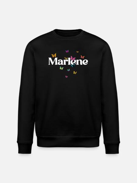 Schöner Mädchenname mit Schmetterlingen MARLENE - Stanley/Stella Unisex Bio-Sweatshirt ROLLER - Schwarz