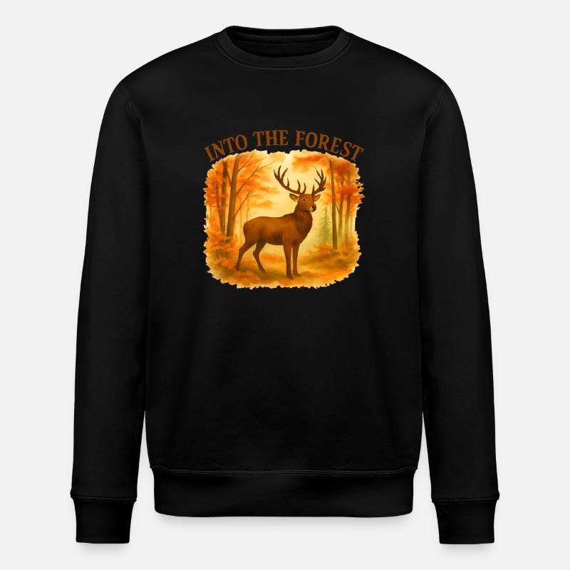 Dans la forêt – Cerf d'automne - Sweat bio ROLLER Stanley/Stella Unisexe - noir