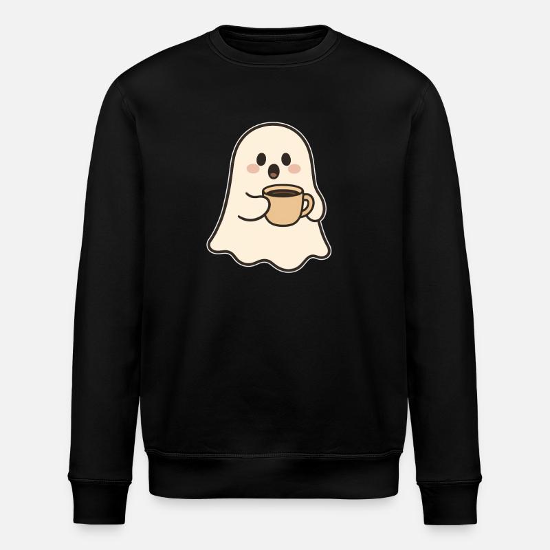 Sweet ghost coffee enjoyment - Stanley/Stella ROLLER Unisex Organic Sweatshirt - black