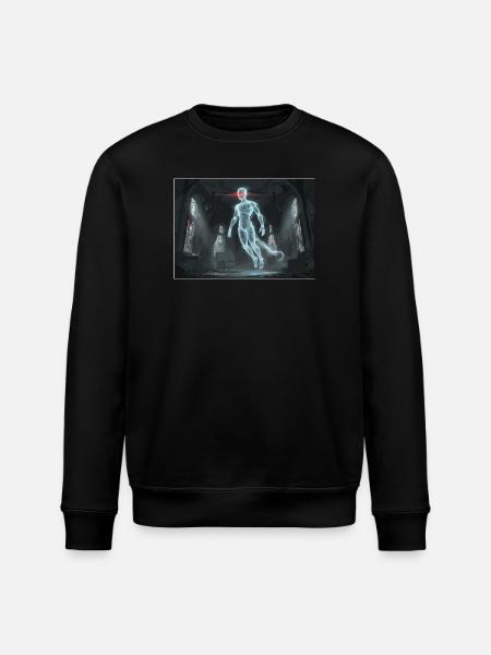 Digitaler Geist im Spukhaus - Stanley/Stella Unisex Bio-Sweatshirt ROLLER - Schwarz