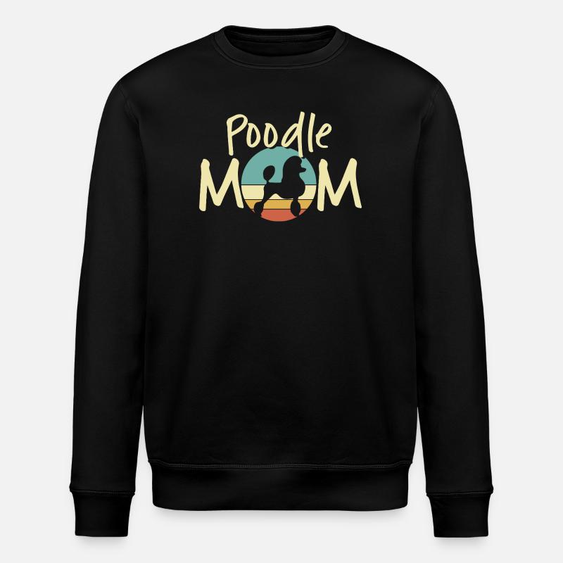 Poodle Mum Retro Sunset Design - Stanley/Stella ROLLER Unisex Organic Sweatshirt - black