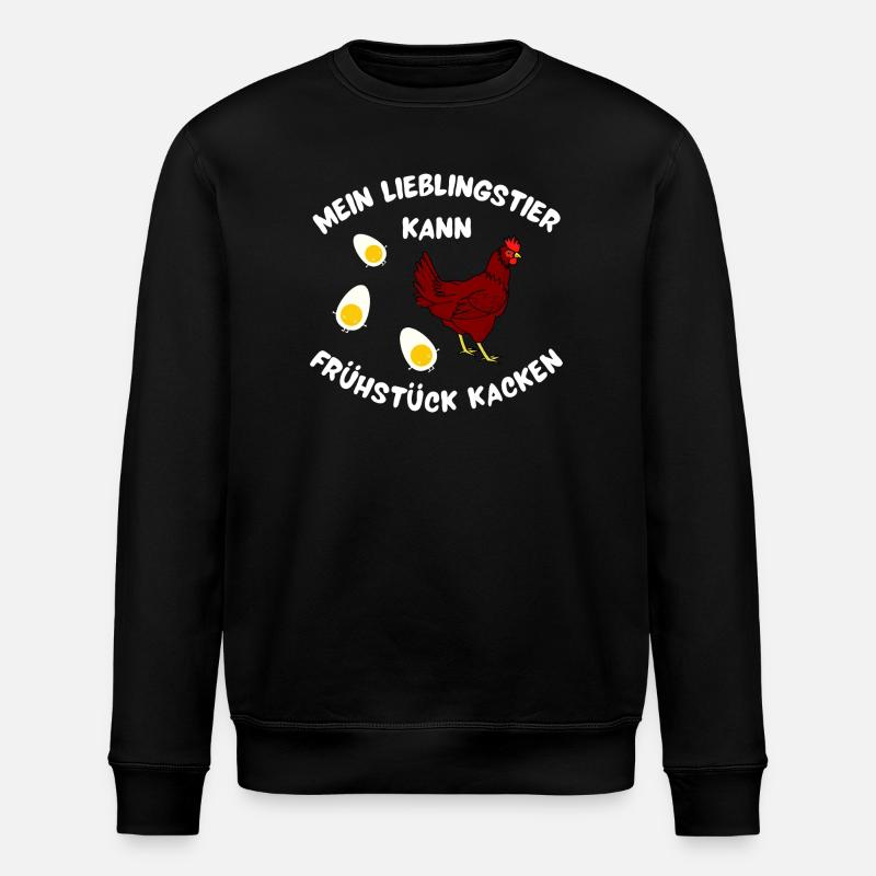 Hühnchen mit Frühstücksfreude Design - Stanley/Stella Unisex Bio-Sweatshirt ROLLER - Schwarz