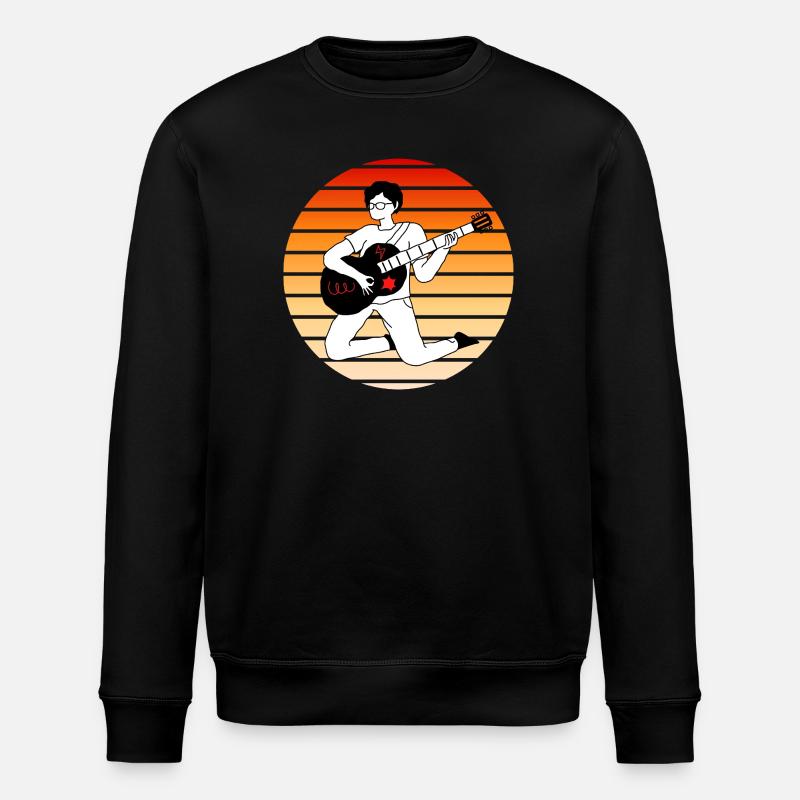 E-Gitarre im Sonnenuntergang - Stanley/Stella Unisex Bio-Sweatshirt ROLLER - Schwarz
