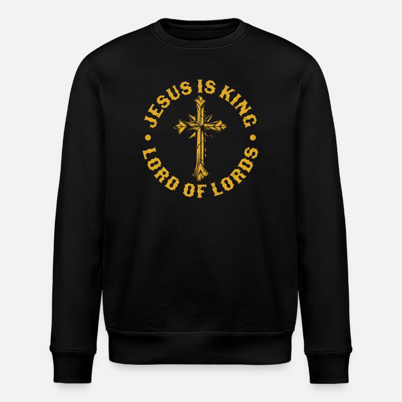 Gebrochener Goldener Kreuz-Design - Stanley/Stella Unisex Bio-Sweatshirt ROLLER - Schwarz
