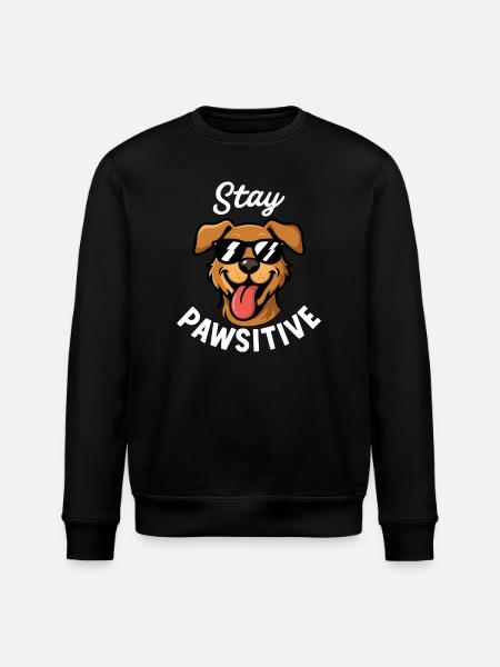 Cool dog with sunglasses - Stanley/Stella ROLLER Unisex Organic Sweatshirt - black