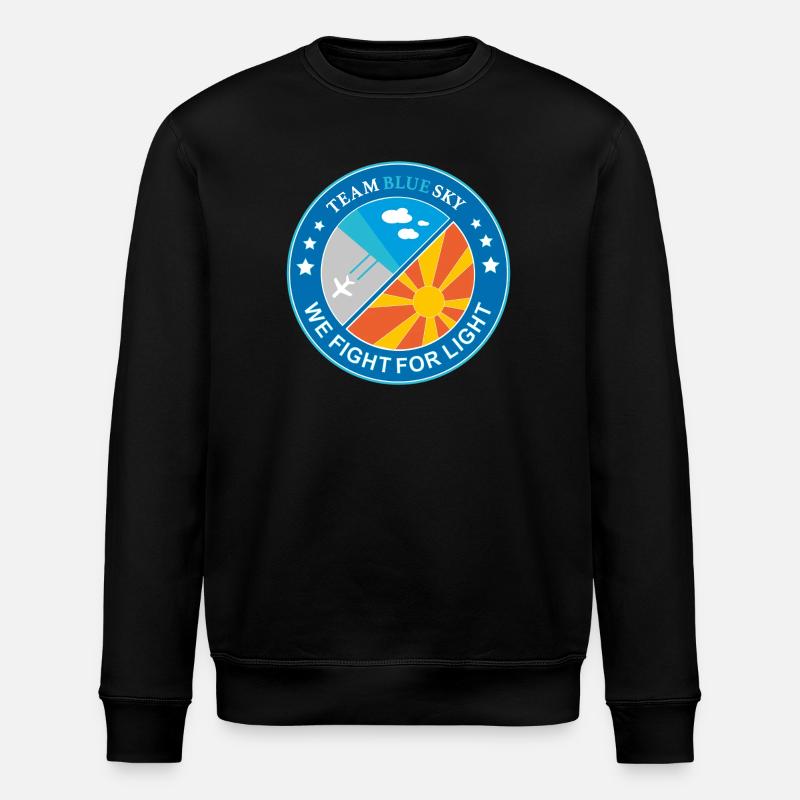 Light Warrior Badge Summer Sun Blue Sky - Stanley/Stella ROLLER Unisex Organic Sweatshirt - black