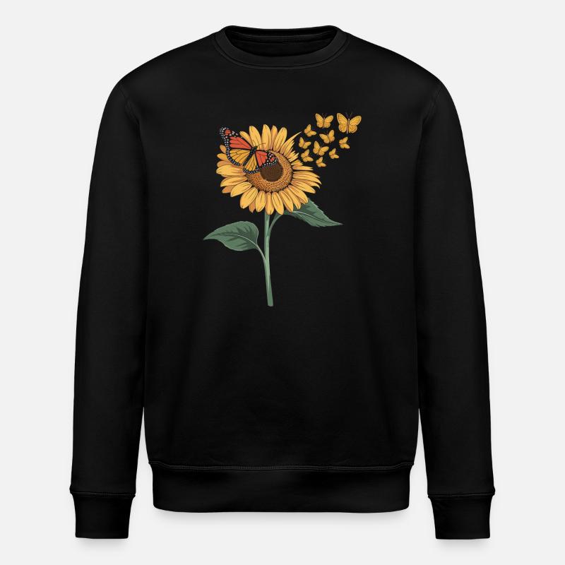 Papillon tournesol - Sweat bio ROLLER Stanley/Stella Unisexe - noir
