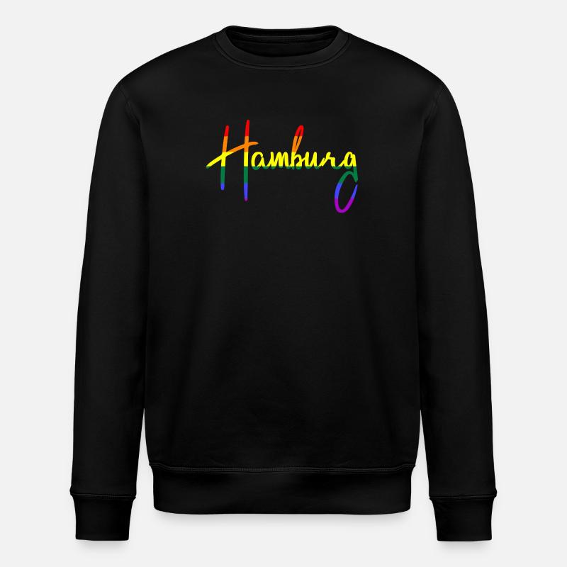 Hamburg - Regenbogen - Regenbogenfarben - Stanley/Stella Unisex Bio-Sweatshirt ROLLER - Schwarz