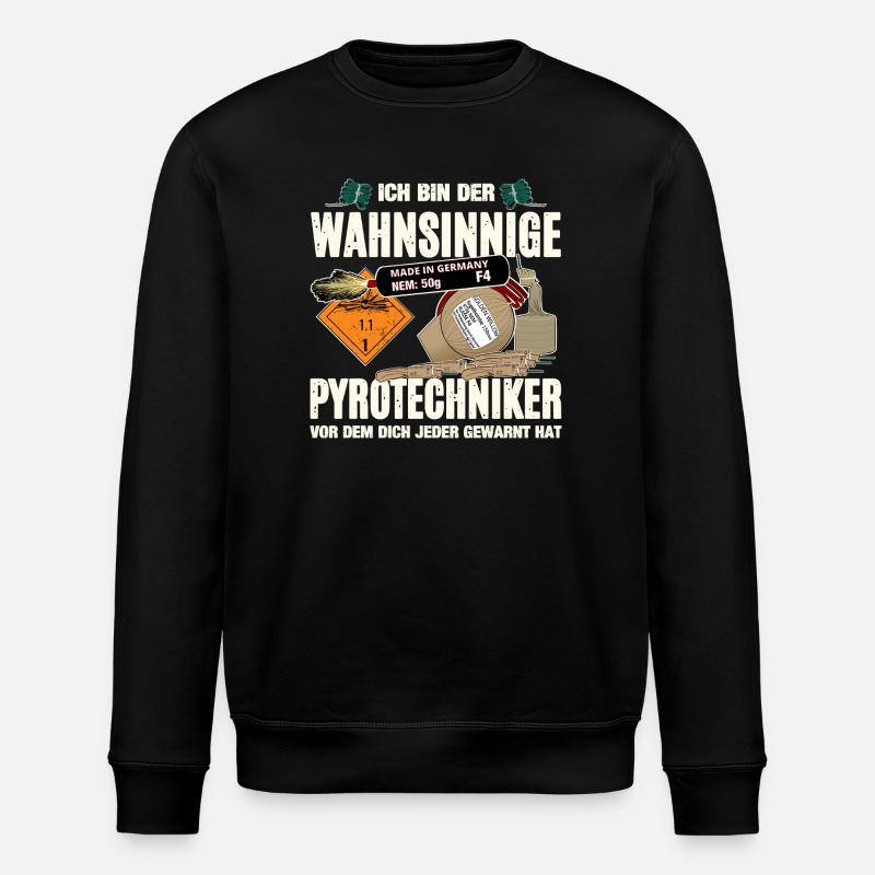 Motif du pyrotechnicien fou - Sweat bio ROLLER Stanley/Stella Unisexe - noir