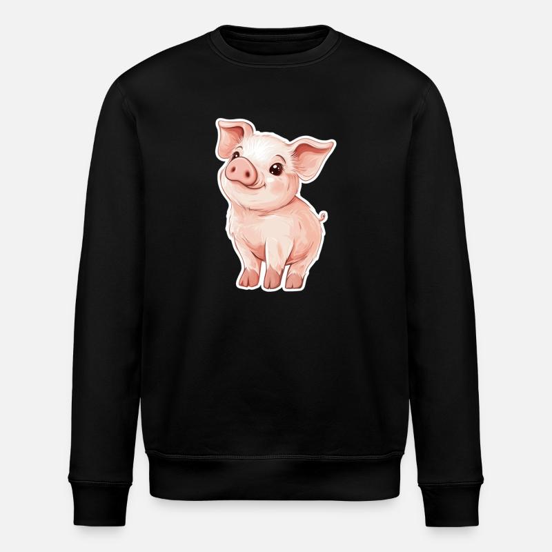 Schwein Ferkel - Stanley/Stella Unisex Bio-Sweatshirt ROLLER - Schwarz