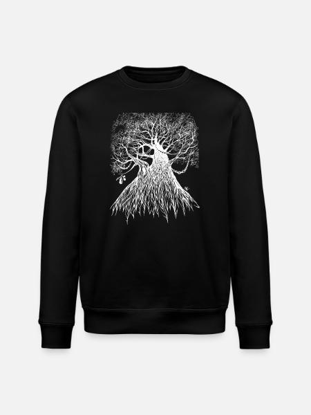 Oak Tree Frog's Eye View Inverted - Stanley/Stella ROLLER Unisex Organic Sweatshirt - black