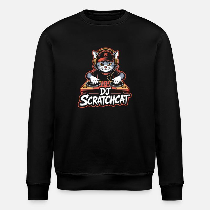 DJ Scratchcat Cat DJ Turntable Club - Sweat bio ROLLER Stanley/Stella Unisexe - noir