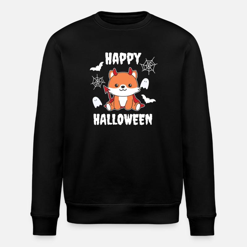 Fox Happy Halloween Devil Costume - Stanley/Stella ROLLER Unisex Organic Sweatshirt - black