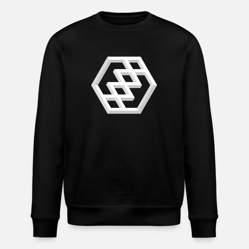Abstract Geometric Pattern - Stanley/Stella ROLLER Unisex Organic Sweatshirt - black