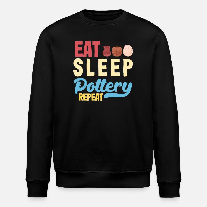 Manger Dormir Poterie Répéter - Sweat bio ROLLER Stanley/Stella Unisexe - noir