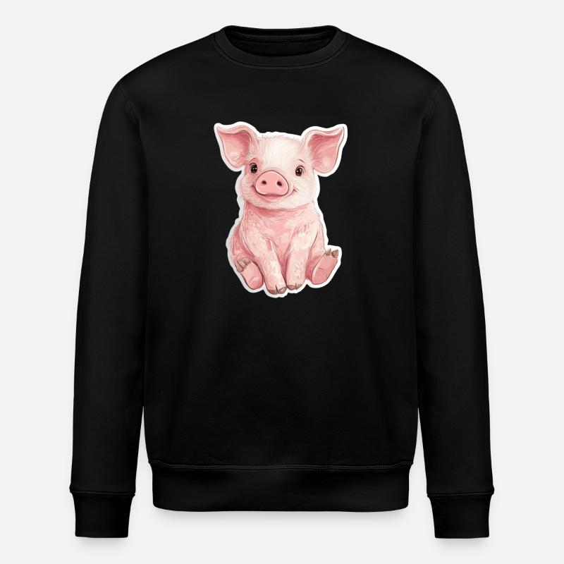 Pig Piglet - Stanley/Stella ROLLER Unisex Organic Sweatshirt - black