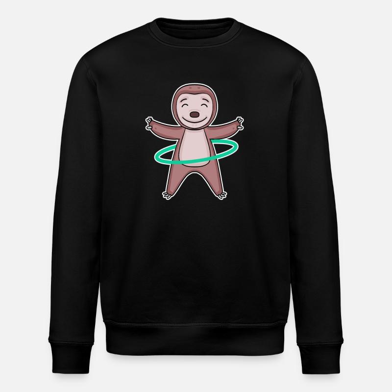Cute sloth with hoop - Stanley/Stella ROLLER Unisex Organic Sweatshirt - black