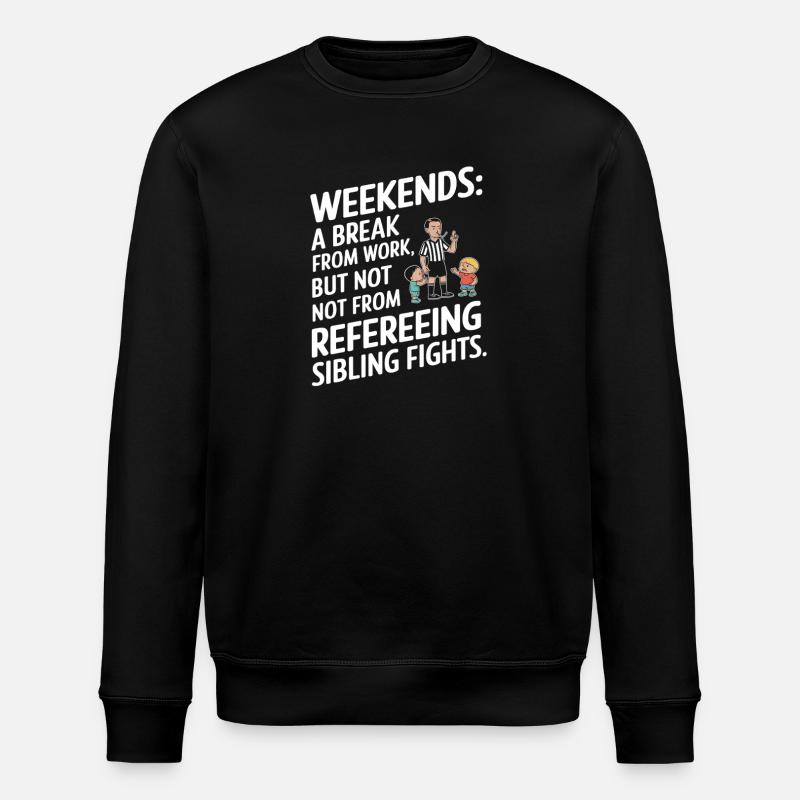 Wochenend-Geschwister-Referenz-Shirt - Stanley/Stella Unisex Bio-Sweatshirt ROLLER - Schwarz