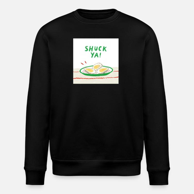 Funny oyster design - Stanley/Stella ROLLER Unisex Organic Sweatshirt - black