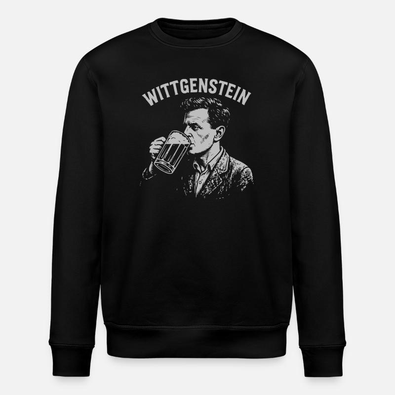 Whittgenstein Bier Trinken Illustration - Stanley/Stella Unisex Bio-Sweatshirt ROLLER - Schwarz