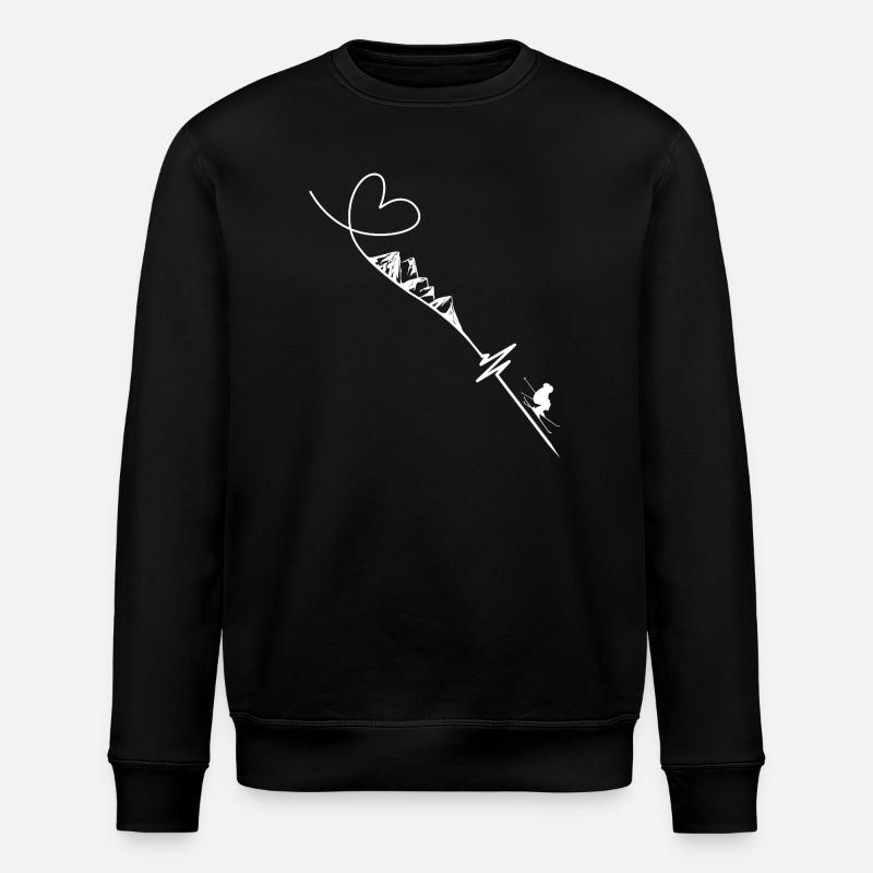 Battement de cœur du ski - Sweat bio ROLLER Stanley/Stella Unisexe - noir