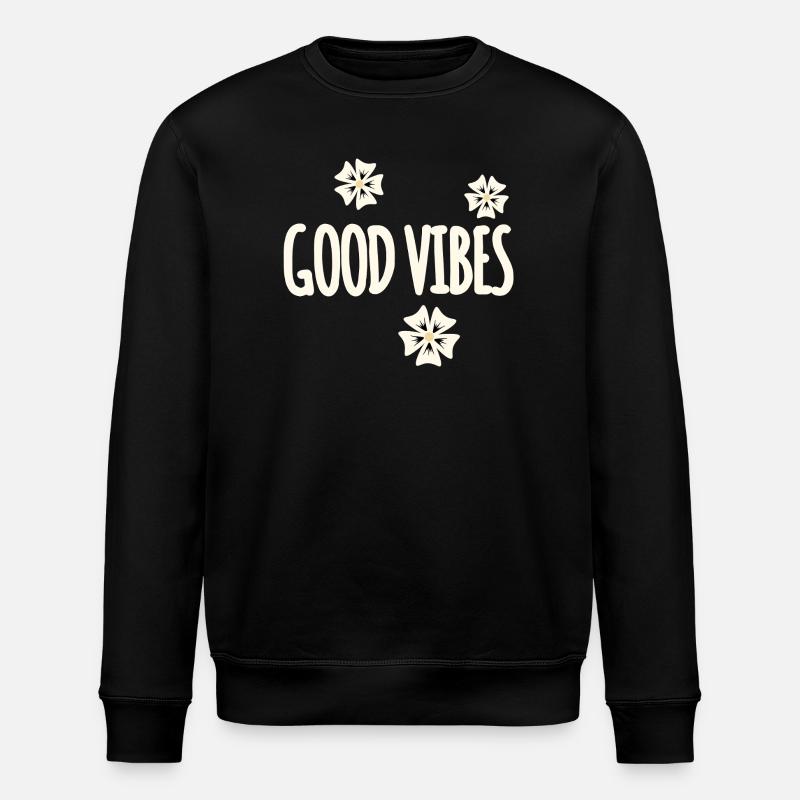 Blumen symbolisiert positive Vibes Design - Stanley/Stella Unisex Bio-Sweatshirt ROLLER - Schwarz