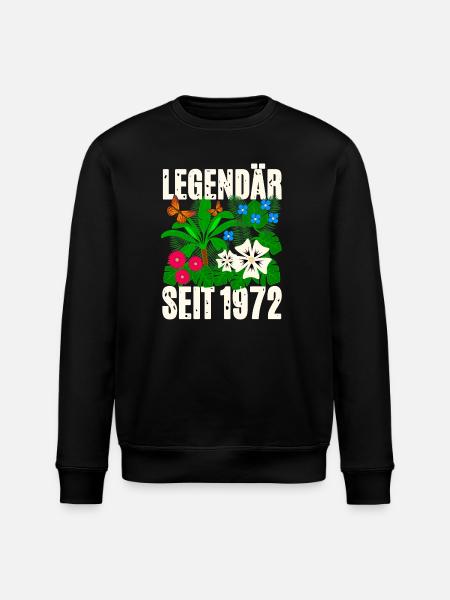 Legendary since 1972 Flowers - Stanley/Stella ROLLER Unisex Organic Sweatshirt - black