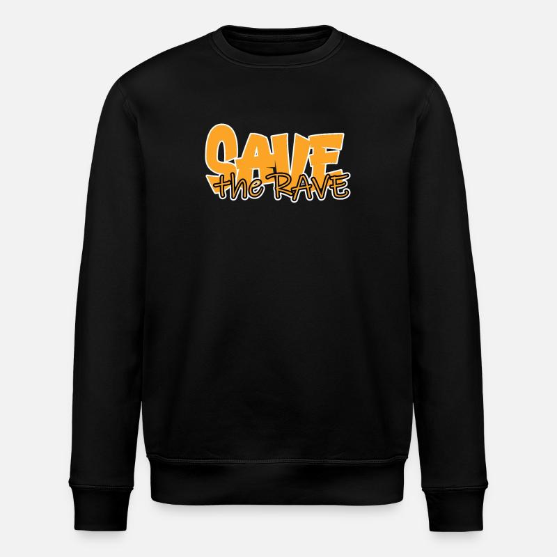 save the rave - Stanley/Stella Unisex Bio-Sweatshirt ROLLER - Schwarz