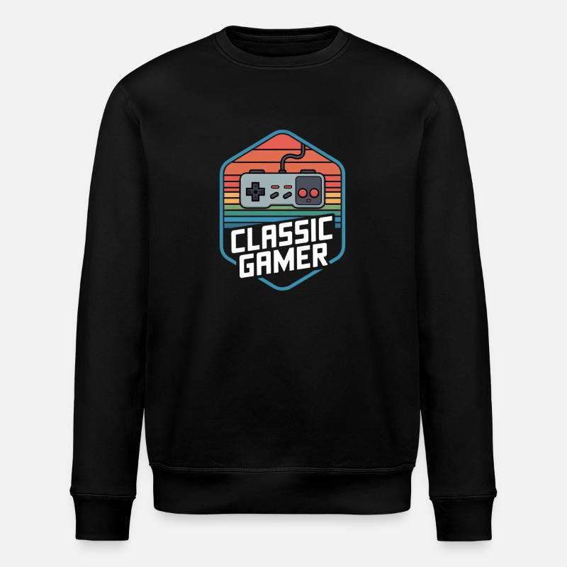 Classic Gamer Retro Controller Nostalgia - Stanley/Stella ROLLER Unisex Organic Sweatshirt - black
