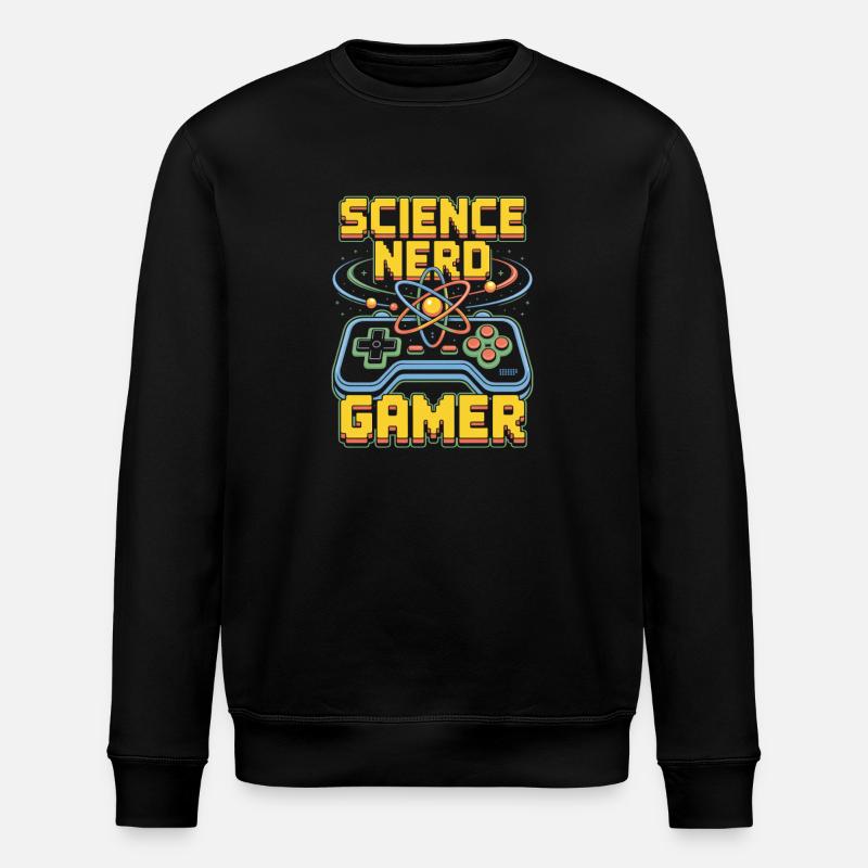 Science Nerd Gamer Atom Controller Wissenschaft - Stanley/Stella Unisex Bio-Sweatshirt ROLLER - Schwarz