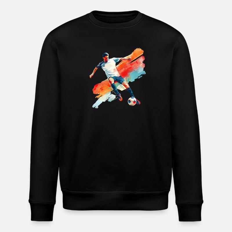 Dynamischer Fußballspieler in Bewegung - Stanley/Stella Unisex Bio-Sweatshirt ROLLER - Schwarz