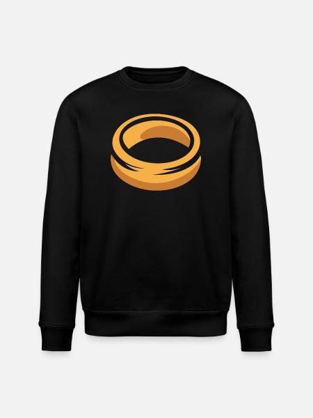 Golden Ring Cartoon Illustration - Stanley/Stella ROLLER Unisex Organic Sweatshirt - black