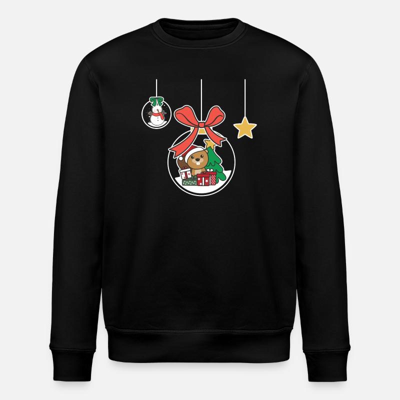 Beaver Christmas Snow Globe Beaver - Stanley/Stella ROLLER Unisex Organic Sweatshirt - black