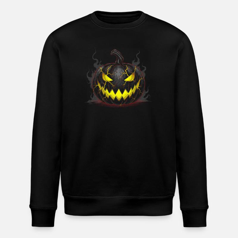 Evil Lightning Pumpkin - Stanley/Stella ROLLER Unisex Organic Sweatshirt - black
