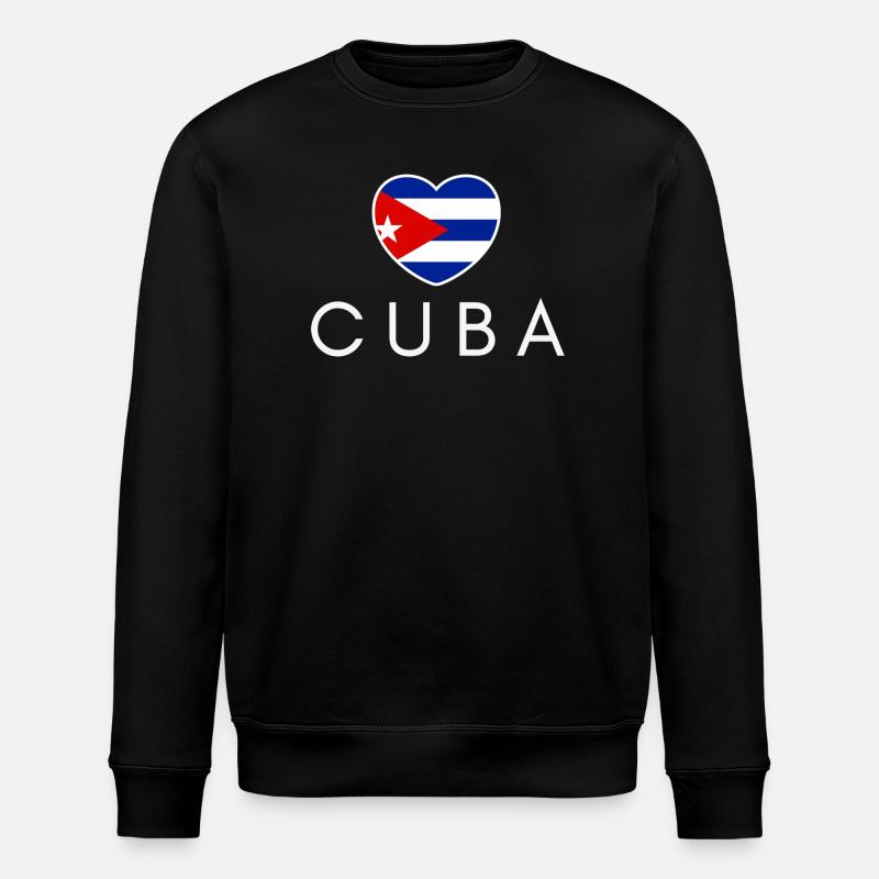 Ich liebe Kuba, Herz Kuba - Stanley/Stella Unisex Bio-Sweatshirt ROLLER - Schwarz
