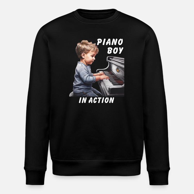 PIANO BOY EN ACTION - Sweat bio ROLLER Stanley/Stella Unisexe - noir
