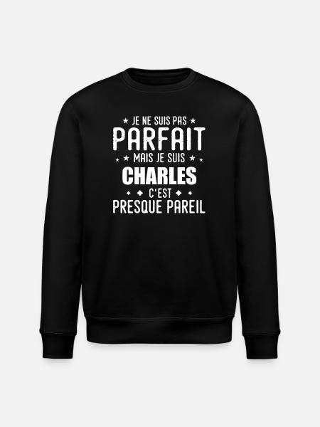 Charles: authentic, imperfect, top, perfection - Stanley/Stella ROLLER Unisex Organic Sweatshirt - black