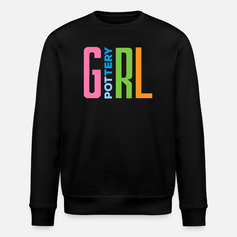 Ceramic Fan Pottery Girl Statement - Stanley/Stella ROLLER Unisex Organic Sweatshirt - black