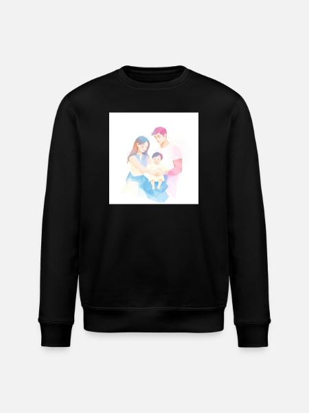 Cute and modern family illustration - Stanley/Stella ROLLER Unisex Organic Sweatshirt - black