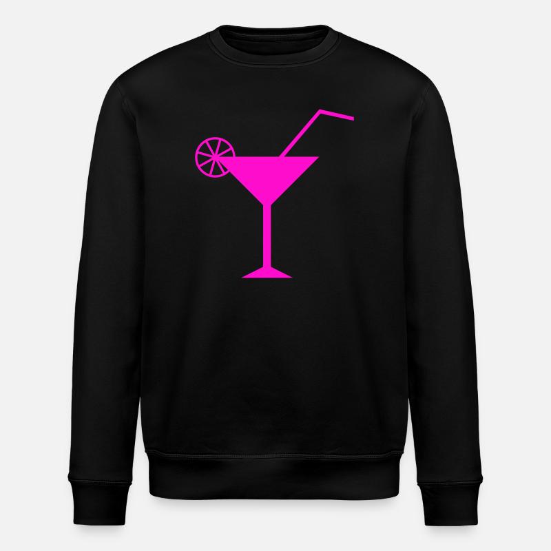 Illustration de cocktail rose fluo - Sweat bio ROLLER Stanley/Stella Unisexe - noir