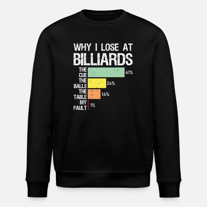pourquoi je perds au billard - Sweat bio ROLLER Stanley/Stella Unisexe - noir