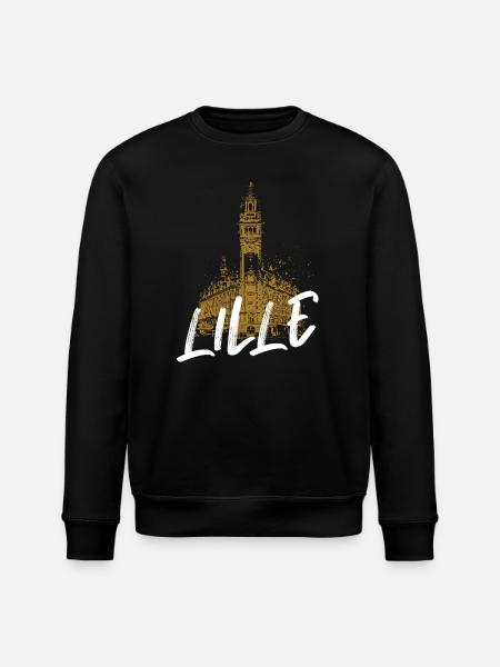 Tour of Old Lille with calligraphy - Stanley/Stella ROLLER Unisex Organic Sweatshirt - black