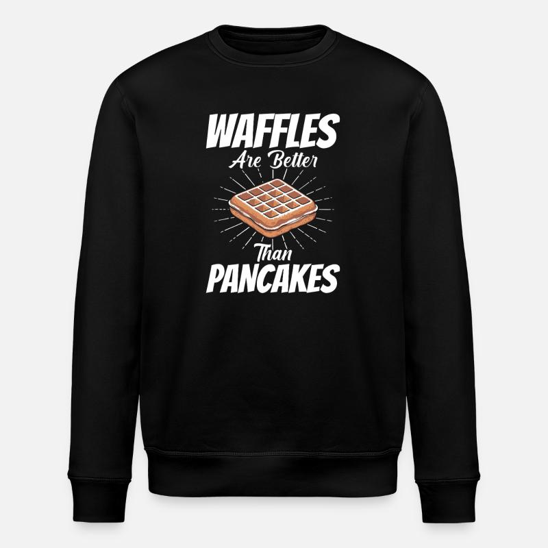 Waffles Are Better Than Pancakes - Stanley/Stella Unisex Bio-Sweatshirt ROLLER - Schwarz