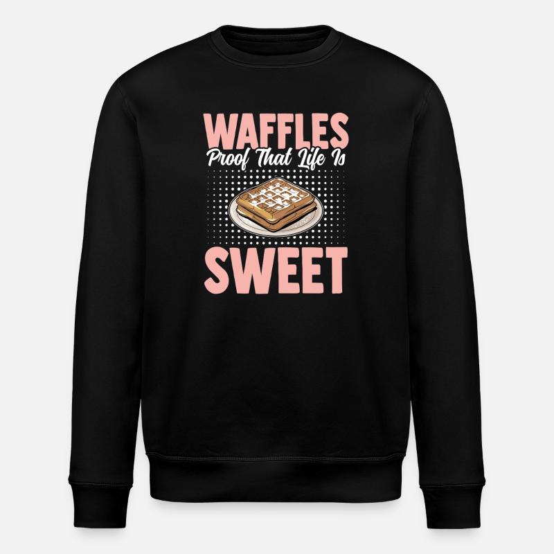 Waffle Costume Sweet Pastry Candy - Stanley/Stella ROLLER Unisex Organic Sweatshirt - black